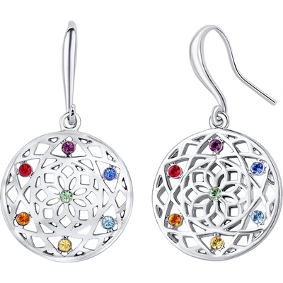 Crystalp náušnice s kryštálmi Chakra Flower 40191.MLT.R