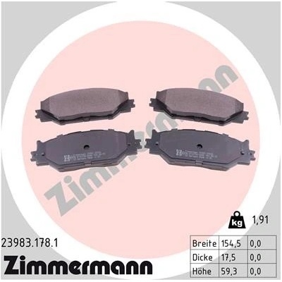 Sada brzdových destiček, kotoučová brzda ZIMMERMANN 23983.178.1