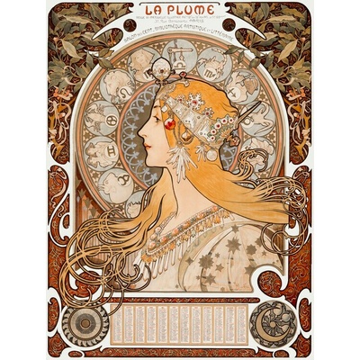 Plagát, Obraz - Poster for the magazine “La plume”, Alfons Mucha, 30 × 40 cm