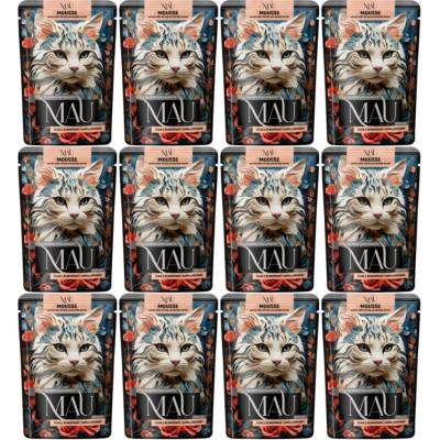 MAU Mousse Sterilised Losos s krevetami a petrželovou natí 12x85 g