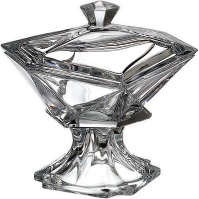 Crystal Bohemia dóza na nôžke Origami 235 mm