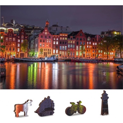 WOODEN CITY Dřevěné Noční Amsterdam 2v1 150 dielov EKO