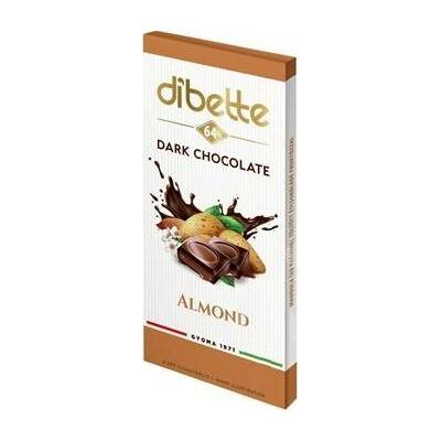 Diabette Choco Hořká s fruktózou plněná krémem s mandlovou příchutí 80 g