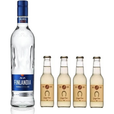 Finlandia Пакет Finlandia 700ml + 4бр. Тоник Three Cents Ginger Beer 200ml