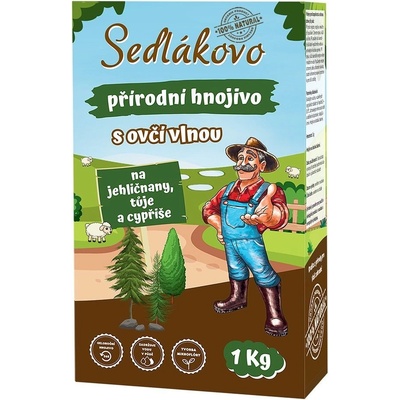 Sedlákovo hnojivo s ovčí vlnou na jehličnany, tůje a cypřiše 1 kg – Zboží Mobilmania