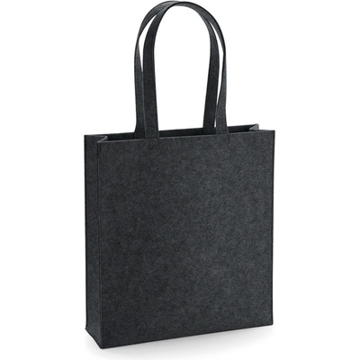 BagBase Plstená nákupná taška BG723 Charcoal Melange 37x41x11,5 cm