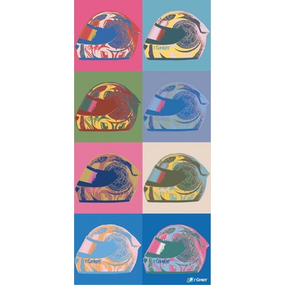 Viacúčelový nákrčník na motorku Roleff Pop Art modrá