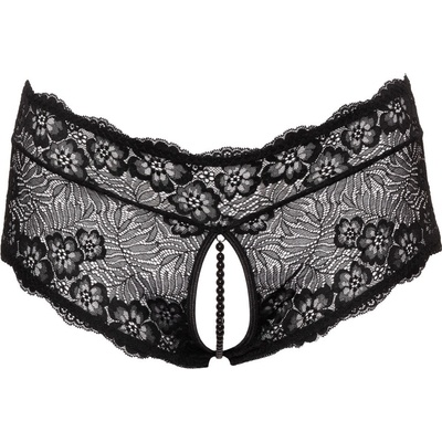 Cottelli Collection Curves Crotchless Floral Lace Panties with Stimulating Pearls 2311020 Black L