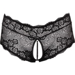 Cottelli Collection Curves Crotchless Floral Lace Panties with Stimulating Pearls 2311020 Black L