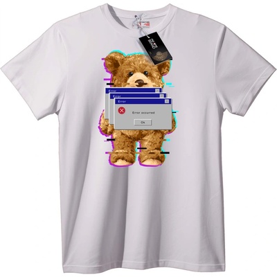 NOONEBRAND Тениска Грешен Мечок Глич - 6XL, Black