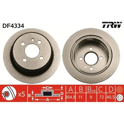 Brzdový kotúč TRW DF4334