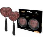  Пастиси за зърна с пискюли, самозалепващи - Nipple Covers Black Red (D-226940)