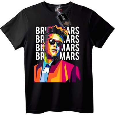 NOONEBRAND Тениска с Цветен Поп Арт на Bruno Mars - 2XL, White