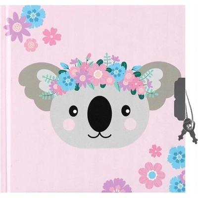 Diář se zámkem Koala 13x13cm,60l linkovaný