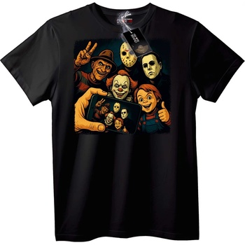 NOONEBRAND Тениска Ужаси Селфи - 3XL, Black