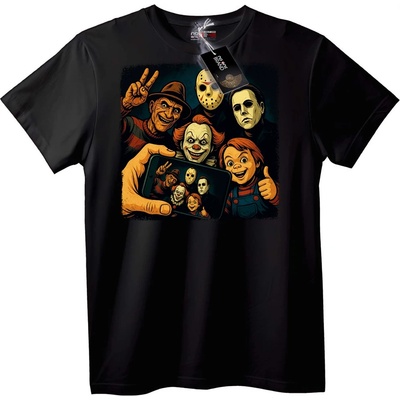 NOONEBRAND Тениска Ужаси Селфи - 3XL, Black
