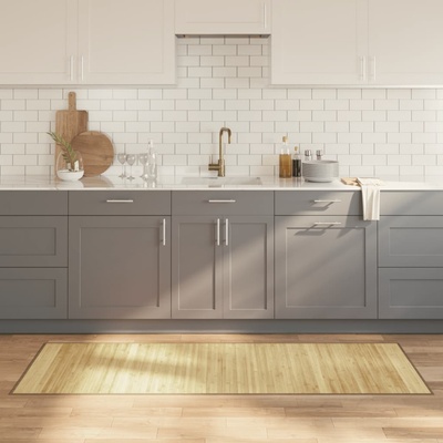 vidaXL Килим, правоъгълен, светъл натурален, 70x200 см, бамбук (376873)
