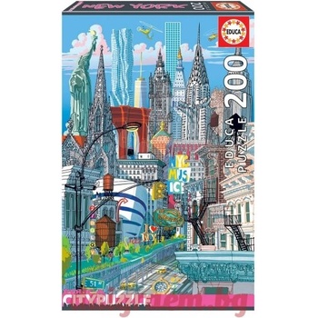 Educa Пъзел EDUCA 18472 CITYPUZZLE - 200 части - New York, Ню Йорк (EDU18472)