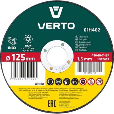 Verto Rezací kotúč 125 x 1,5 x 22.2 mm 61H402