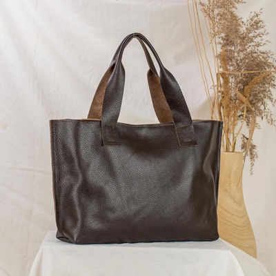 Ammyla kožená shopper kabelka Caroline hnedá