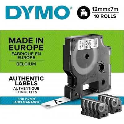páska do štítkovača sada 10 ks DYMO D1 2093097 polyester Farba pásky: biela Farba písma:čierna 12 mm 7 m