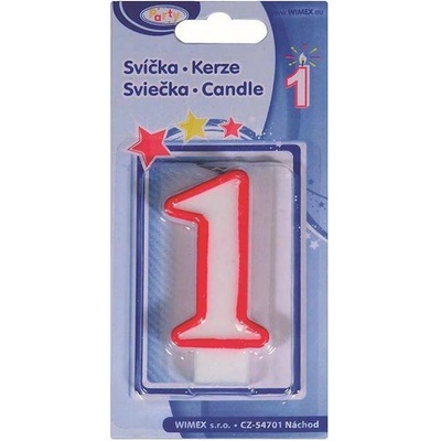 Wimex Svíčka číslice 1 červená 7 5cm – Zboží Dáma