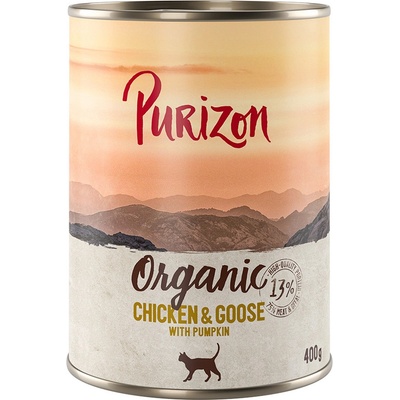 Purizon Organic kuracie a husacie s tekvicou 6 x 400 g