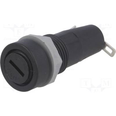 Stelvio Kontek PTF/35 Zásuvka; 5x20mm; 10A; 250VAC; na panel; černá; UL94V-0; termoplast