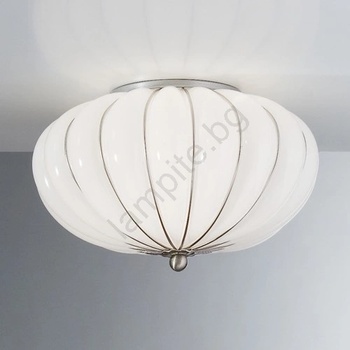 SIRU - Плафон GIOVE 2xE14/40W/230V Ø 29 см хром/бял Венецианско стъкло (SU0012)