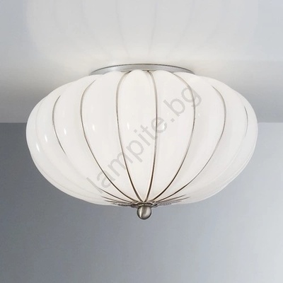 SIRU - Плафон GIOVE 2xE14/40W/230V Ø 29 см хром/бял Венецианско стъкло (SU0012)