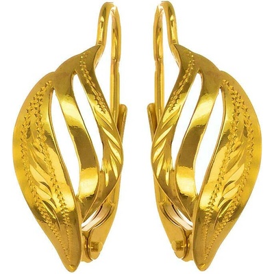 Argento Pozlátené strieborné náušnice - s ručným gravírom 64930