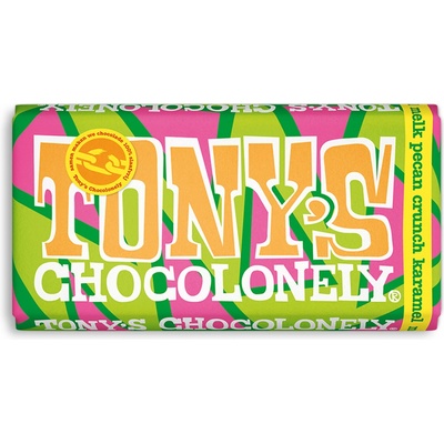 Tony’s Chocolonely mléčná čokoláda sušenky pekanové ořechy a karamel 180 g