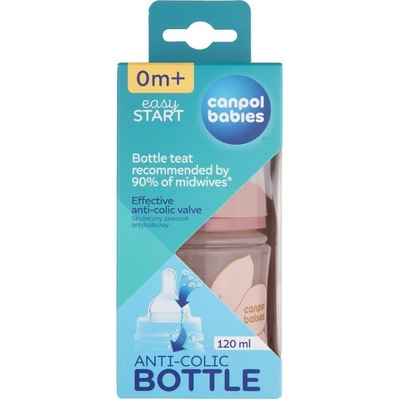 Canpol babies Antikoliková lahev EasyStart Gold růžová 120ml