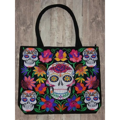 Taška přes rameno calavera barevná