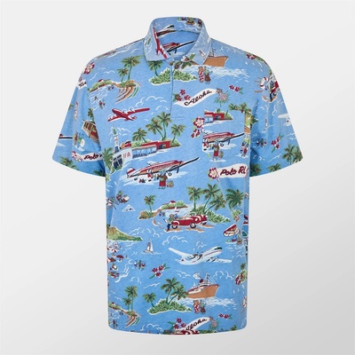 Ralph Lauren Standard Fit Bear Linen-Cotton Polo - Holiday Bear