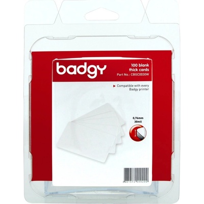 BADGY PVC Cards x100 - Thick (30mil - 0,76 mm) CBGC0030W