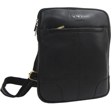 Grosso kožená pánska crossbody taška 22x28x6 cm čierna
