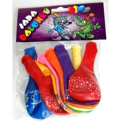 balónky barevné s potiskem sada mix barev