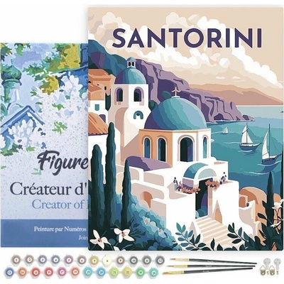 Figured ART Malování podle čísel VINTAGE SANTORINI na rámu 40 x 50 cm