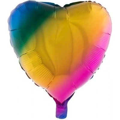 Funny Fashion Foliový balonek srdce duhové 52 cm