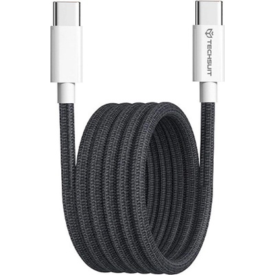 Techsuit KF2342060 Datový pro Apple, Android a USB-C superrychlé nabíjení PD60W flexibilní odolný 1m černý