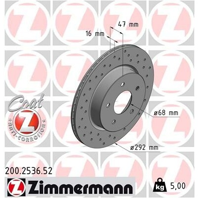 Brzdový kotúč ZIMMERMANN 200.2536.52 (200253652)