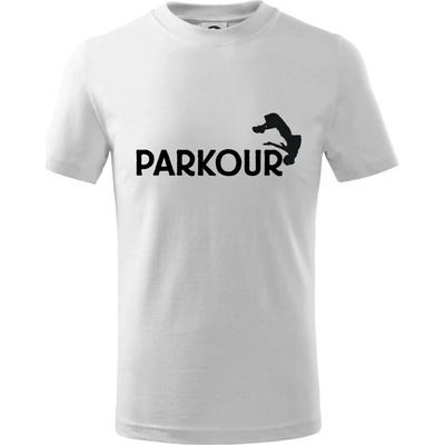 Parkour salto tričko detské biela