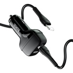 hoco. Зарядно за кола с 2xUSB изходa (4.8A) и Lightning кабел за iPhone, iPad и iPod с Lightning порт - Hoco Dual USB Car Charger 4.8A & Lightning Cable Z36 (черен) (Z36)