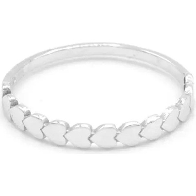 B&B Goldinvestic Zlatý prsten ze srdíček bílé zlato N5876