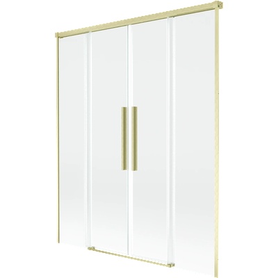 Mexen Rox вана преграда с 2-двойно плъзгащи се крила 160 x 150 см, прозрачен, злато матирано - 8C9-160-002-55-00 (8C9-160-002-55-00)