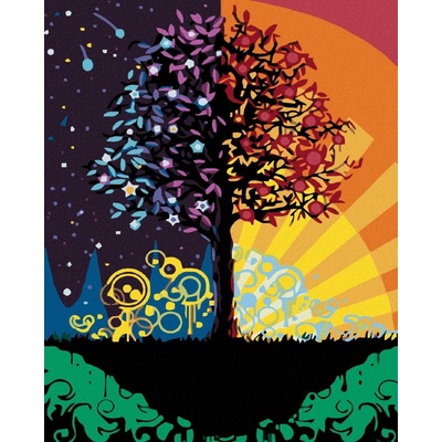Zuty Malování podle číselBarevný strom 40 x 50 cm vypnuté plátno na rám 8596530024613