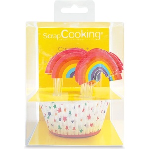 Scrapcooking Кошнички и украса за мъфини - дъга 24 бр