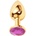 Sensual Метално дилдо Butt Plug "GOLD CRYSTAL LIGHT PURPLE" 8 см. Размер - М