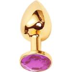 Sensual Метално дилдо Butt Plug "GOLD CRYSTAL LIGHT PURPLE" 8 см. Размер - М